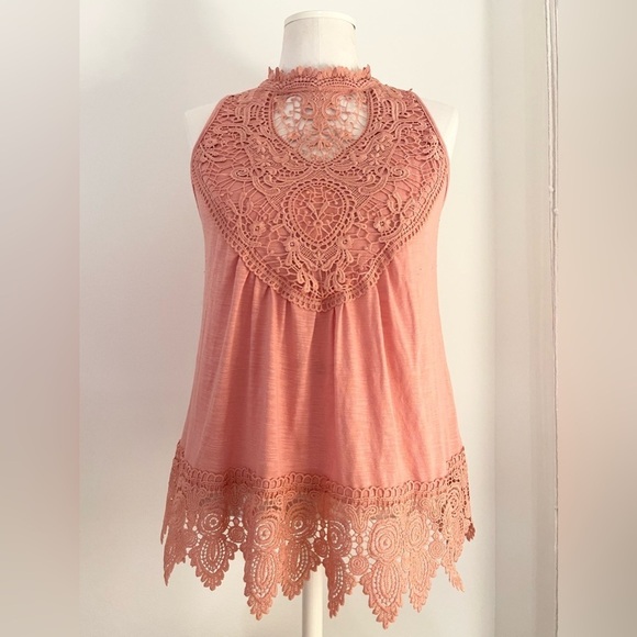No Boundaries Tops - No Boundaries Women’s Lace Coral Tank Top Sleeveless | Size M (7-9)
